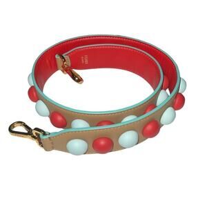 Fendi Multicolor leather bag strap with gold-tone hardware.